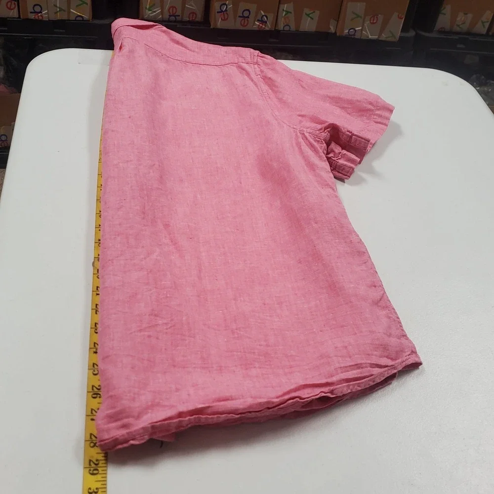 J Crew Baird Mcnutt Mens Classic Fit Button Up Linen Shirt Size XL Pink BE546